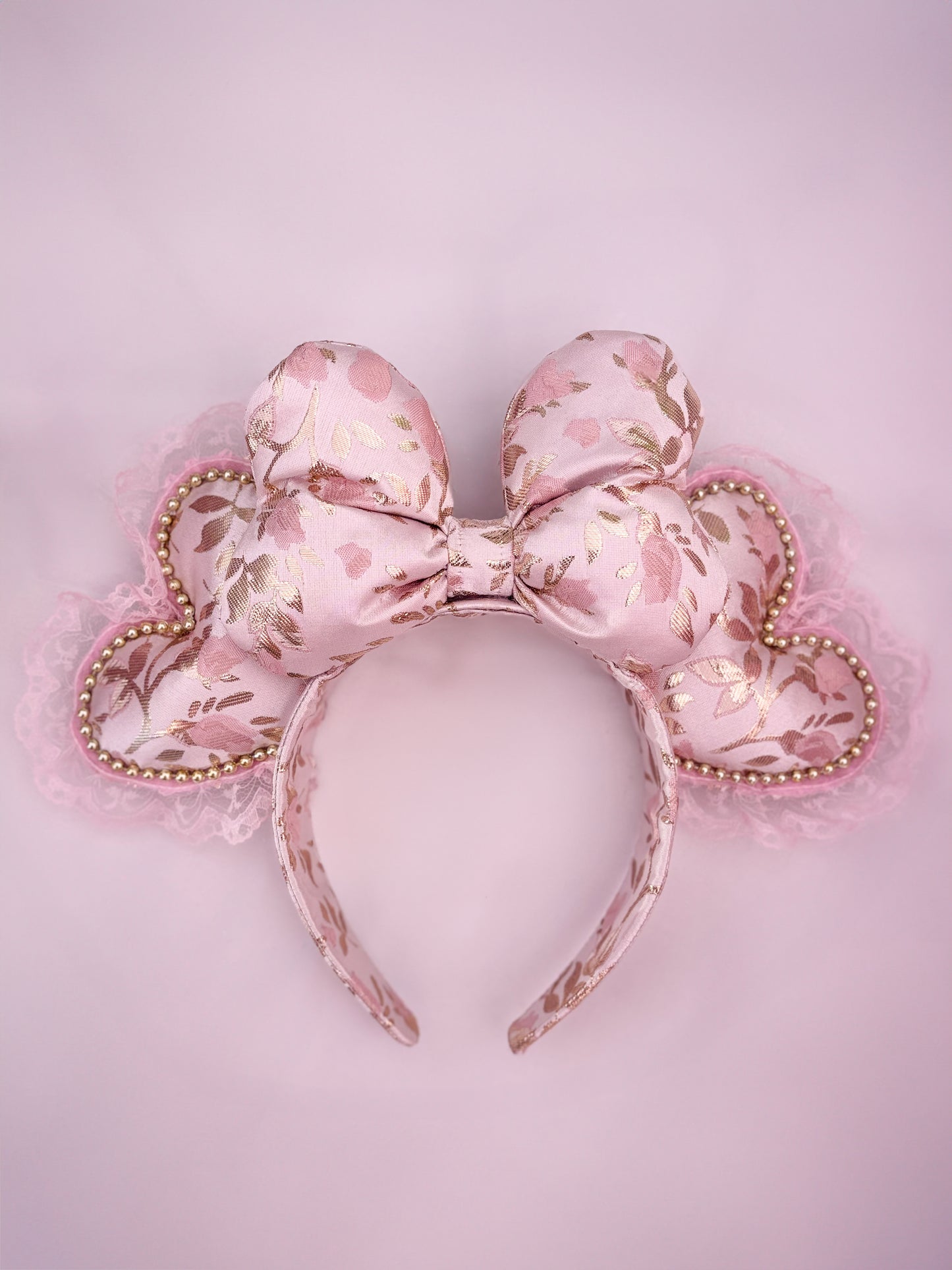 Metallic Gold/Pink Princess Heart Ears