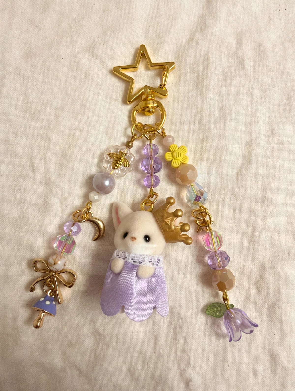 Crown Bunny Bag Charm