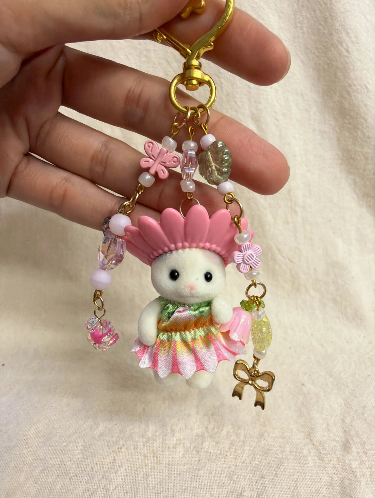 Flower Hat Mouse Bag Charm