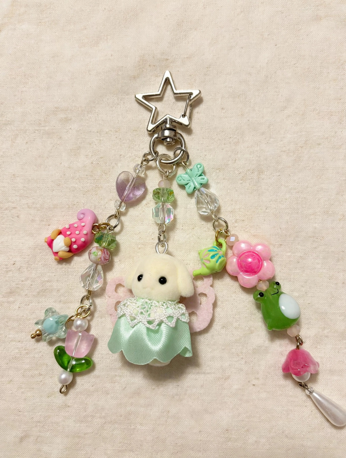 Mint Dress Bunny Bag Charm