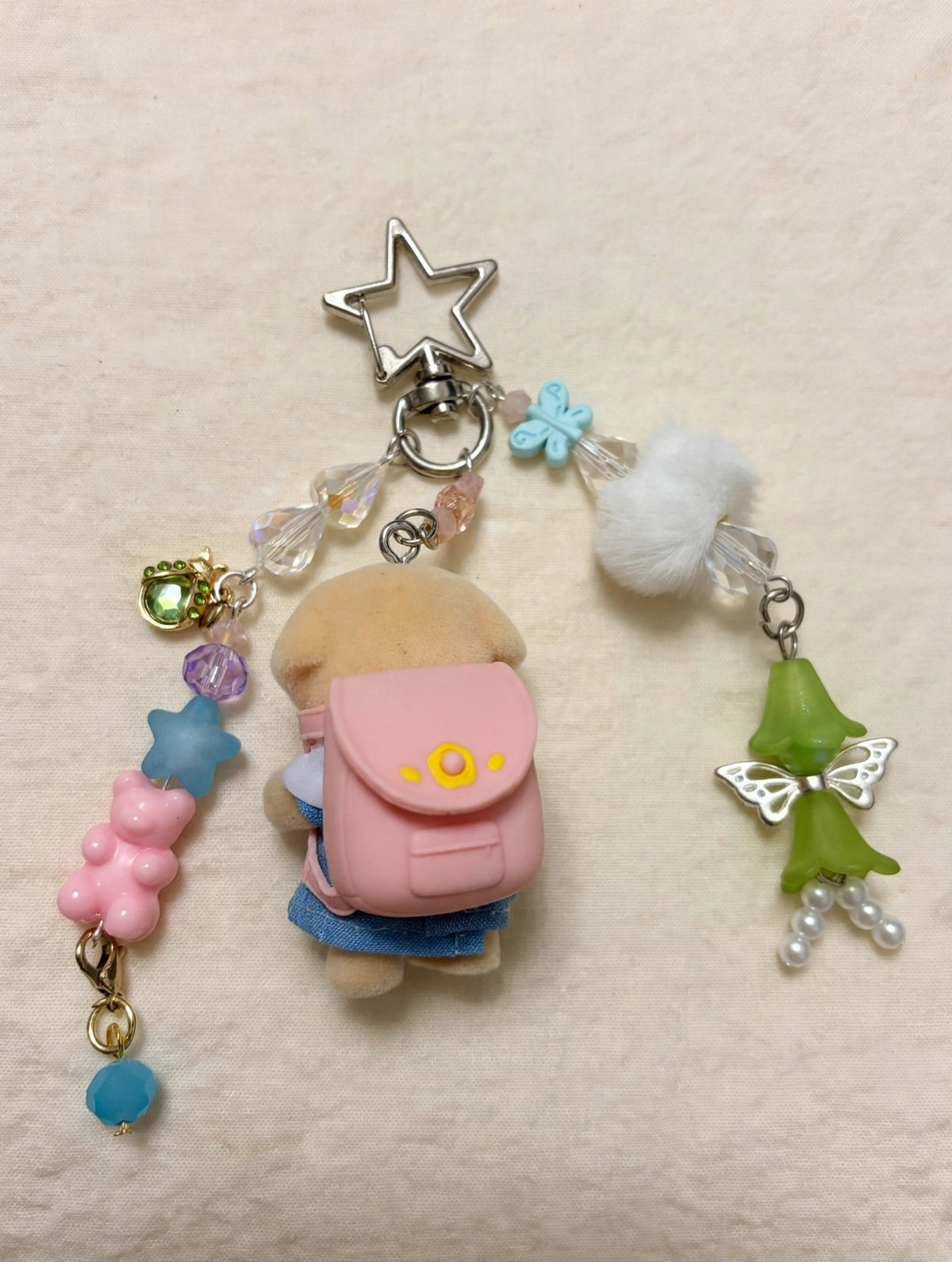 Pink Backpack Bunny Bag Charm