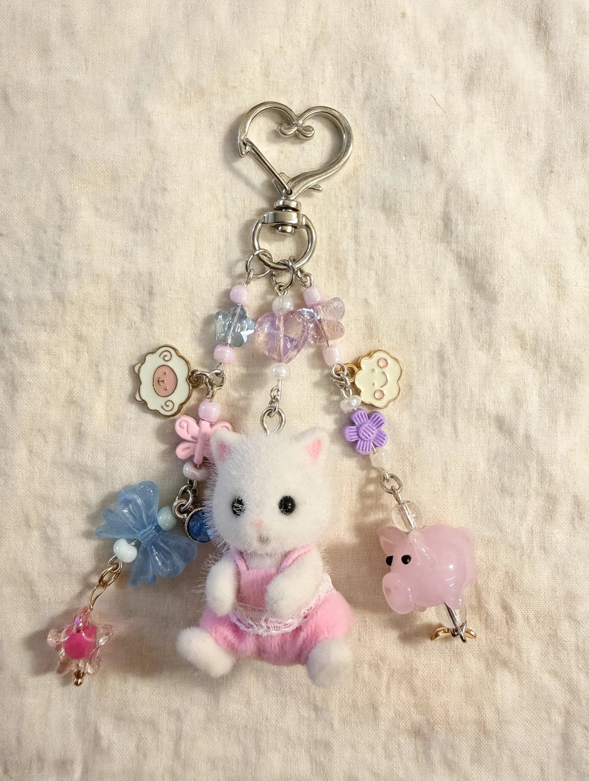 Pink Dress Cat Bag Charm