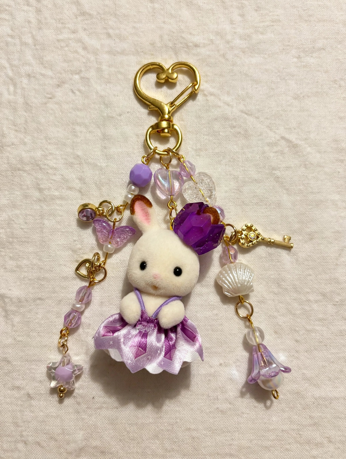 Purple Bunny Bag Charm