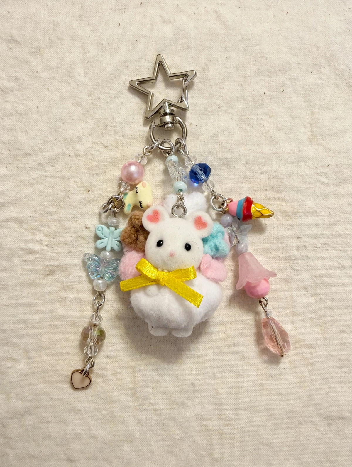 Yellow Bow Mouse Bag Charm