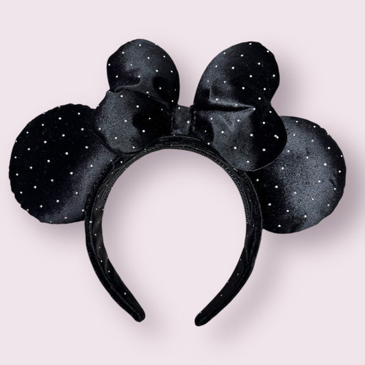 Black Velvet Rhinestone Ears