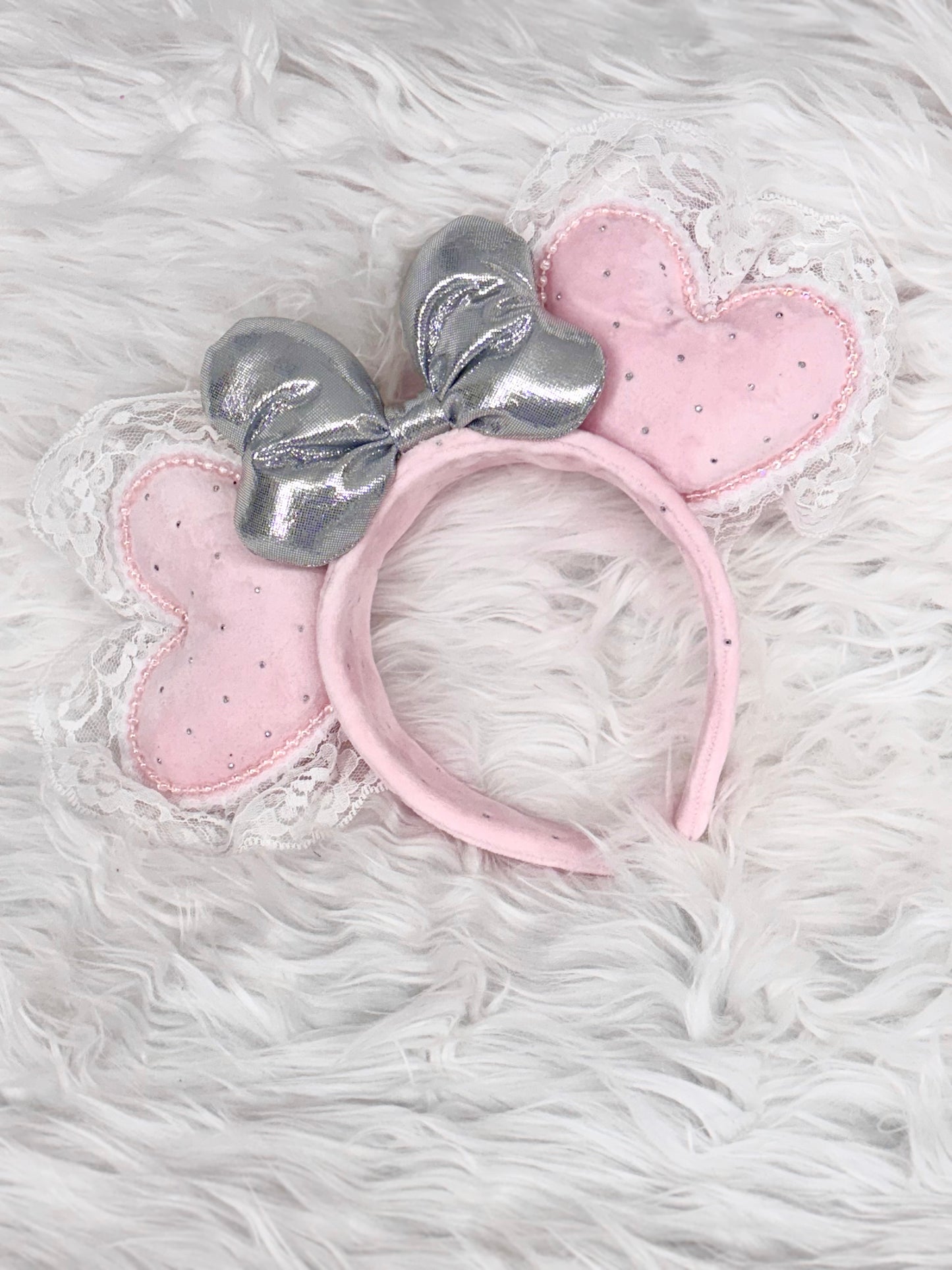 Velvet Pink Heart Ears