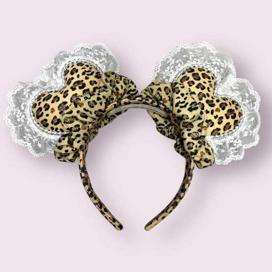 Cheetah Print Heart Ears