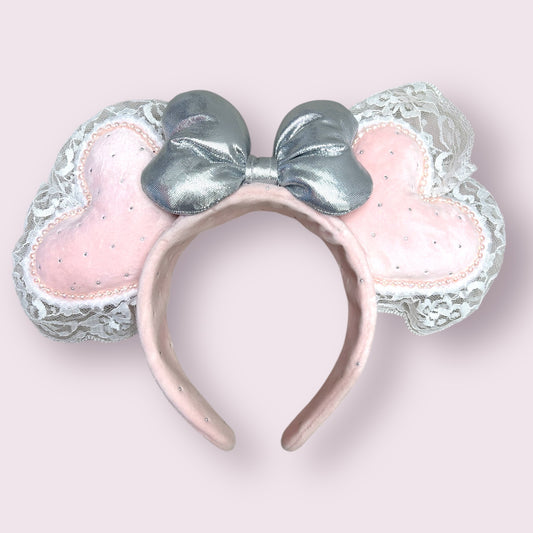 Pink Velvet Heart Ears