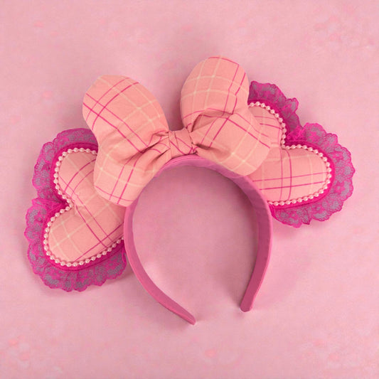 Sugarplum Plaid Heart Ears