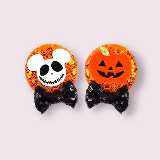 Pumpkin skull Clip Ears