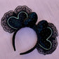 Black Rhinestone Heart Ears