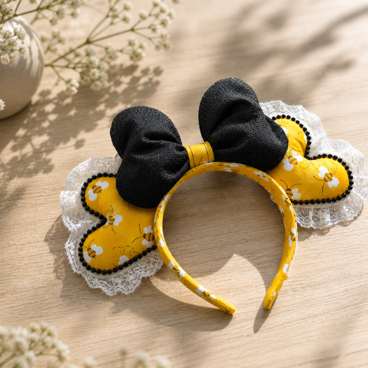 Honey Bee Inspired Handmade Bow Headband