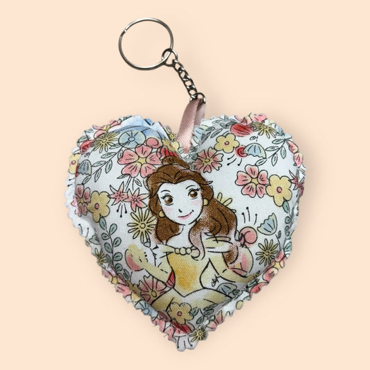 Belle Flower Heart Keychain