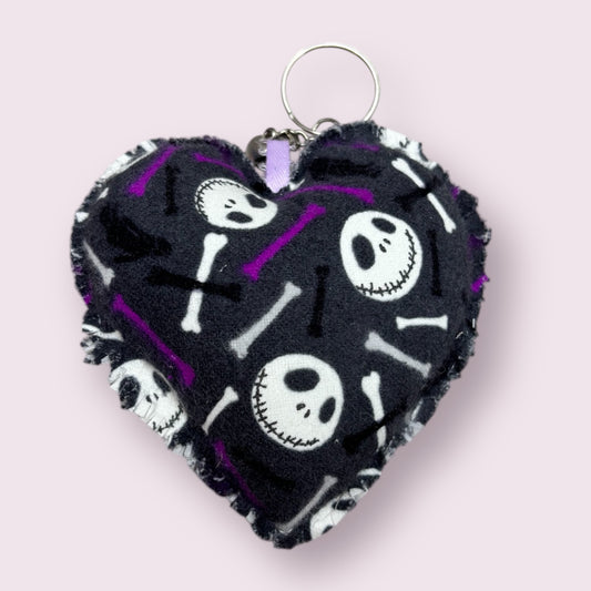 Grey & Purple Jack Heart Keychain