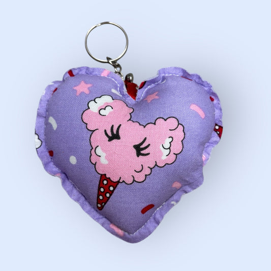 Cotton Candy Heart Keychain