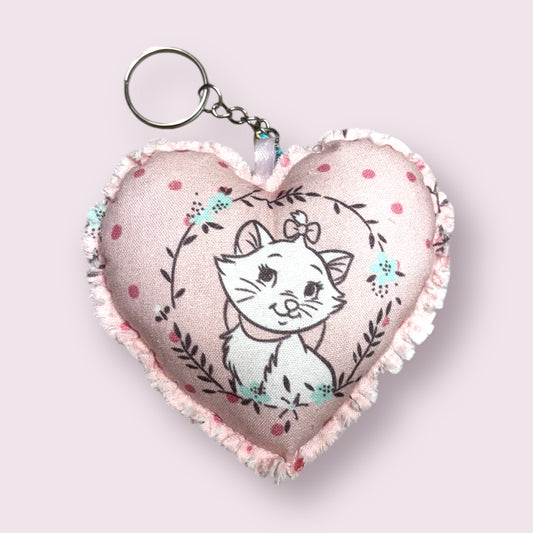 Pink Marie Heart Keychain