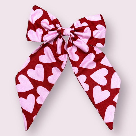 Big Pink Heart Bow