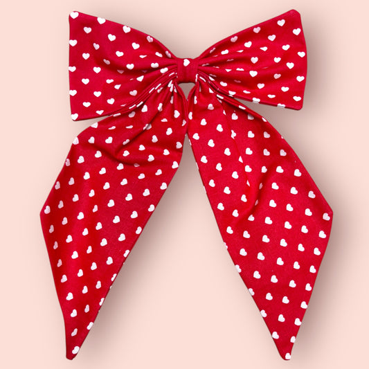 Small Hearts Red Bow