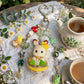 Honey Bee Bunny Bag Charm at a garden tea party