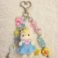 Blue Dress Cat Blonde Braid Bag Charm