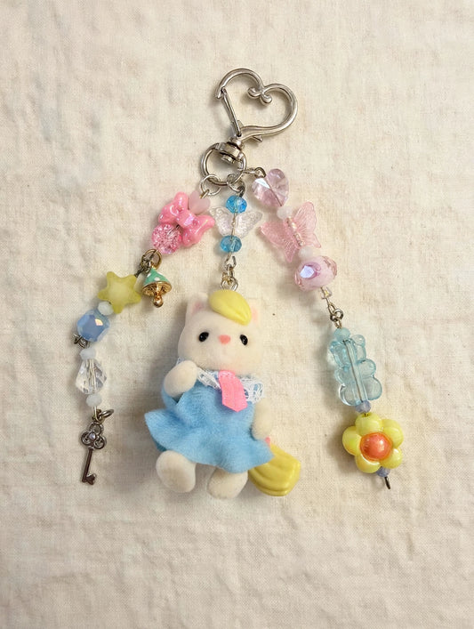 Blue Dress Cat Bag Charm