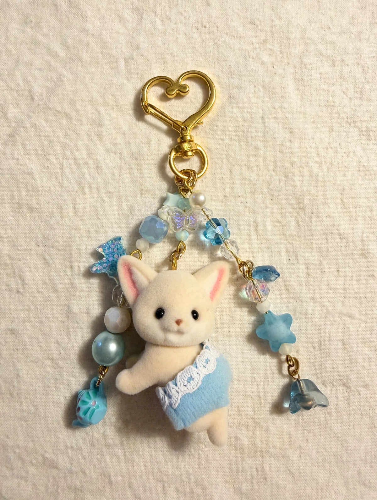 Blue Lace Cat Bag Charm