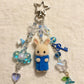 Blue Towel Bunny Bag Charm