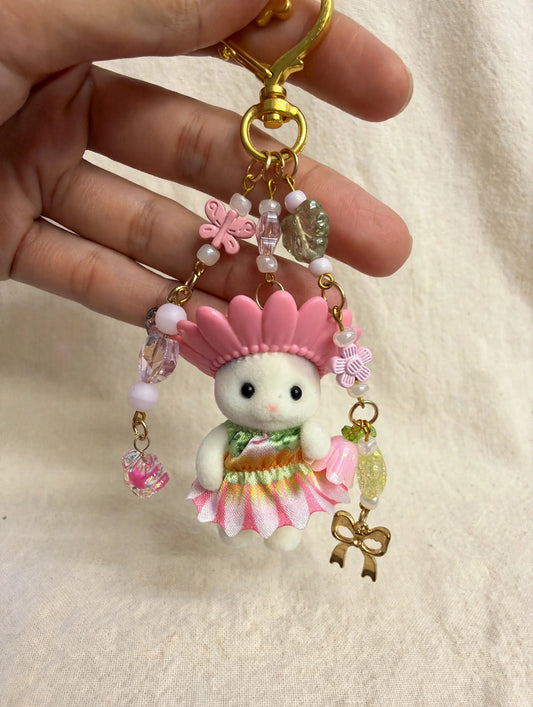 Flower Hat Mouse Bag Charm