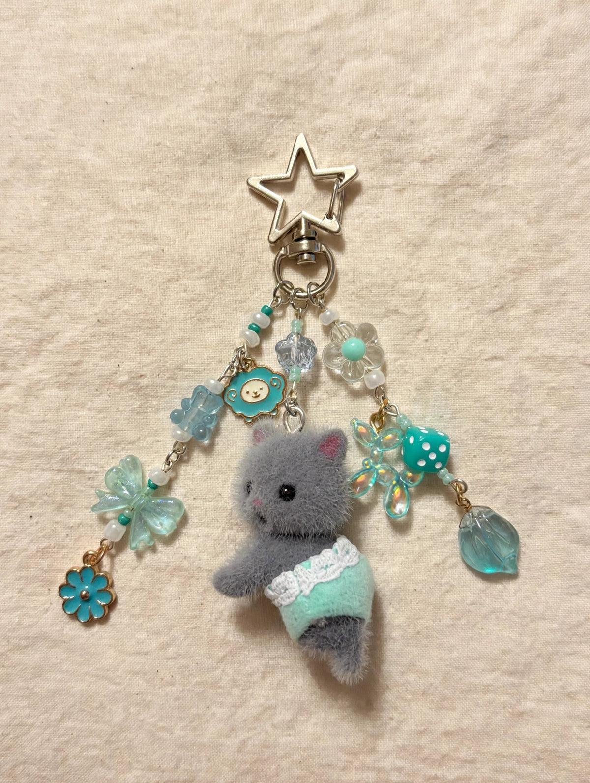 Grey Cat Bag Charm