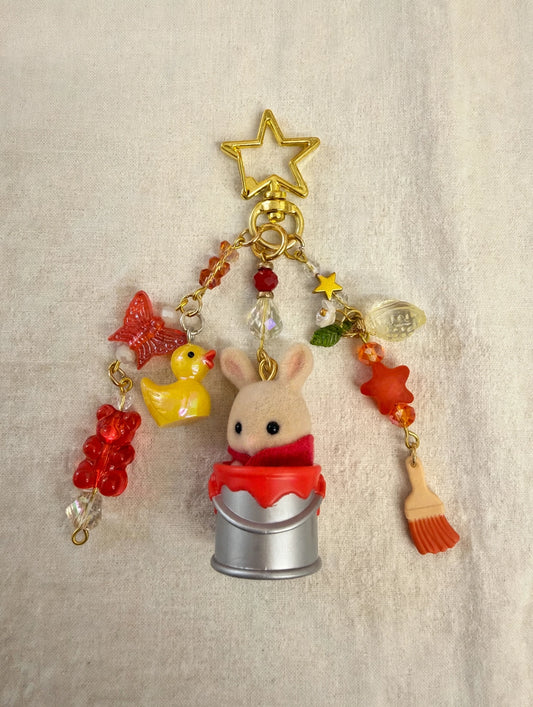 Paint Bunny Bag Charm