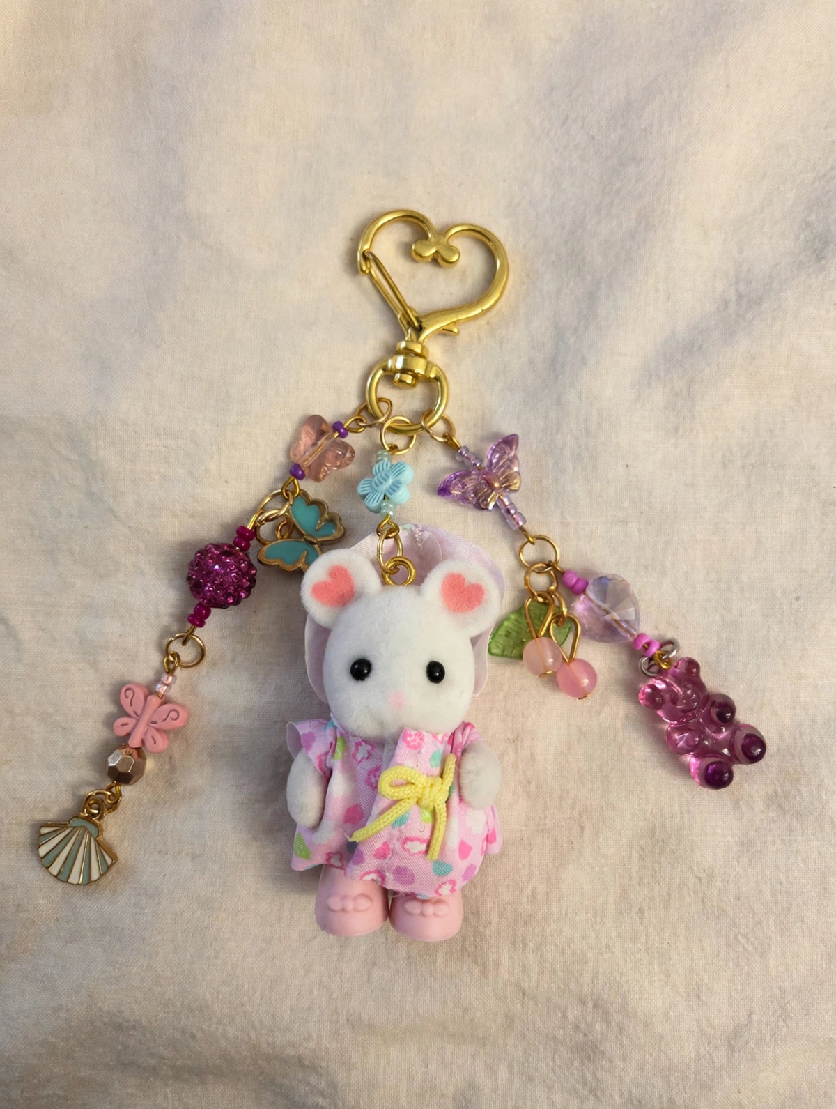 Pink Robe Mouse Bag Charm