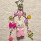 Pink Towel Cat Bag Charm