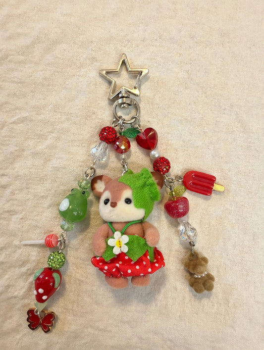 Strawberry Deer Bag Charm