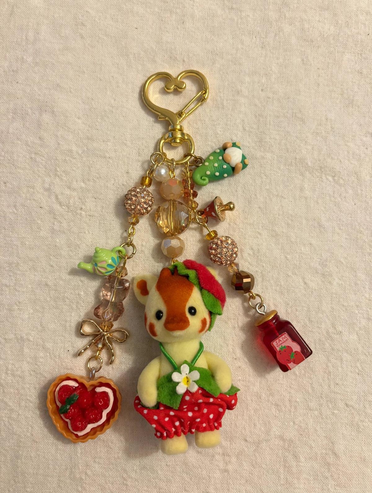 Strawberry Giraffe Bag Charm