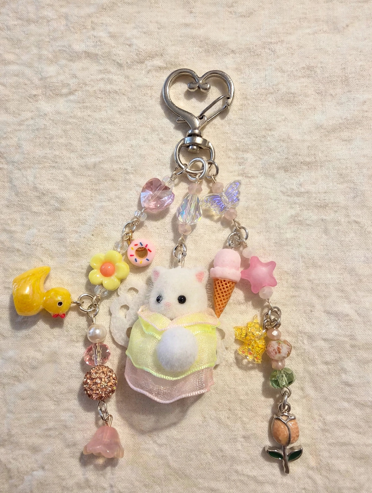 Yellow Dress Cat Bag Charm