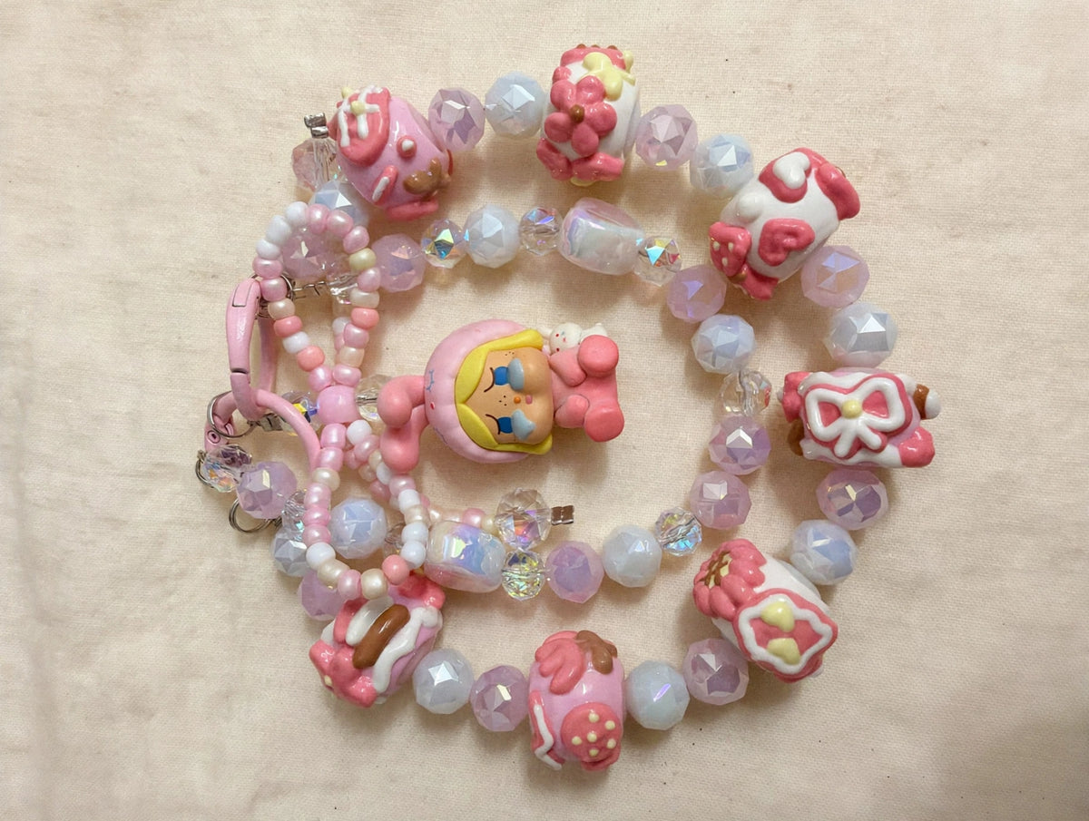 Pink Sleepy Phone Charm