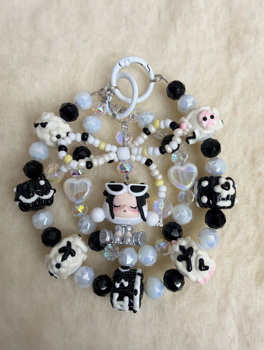 Monochrome Phone Charm