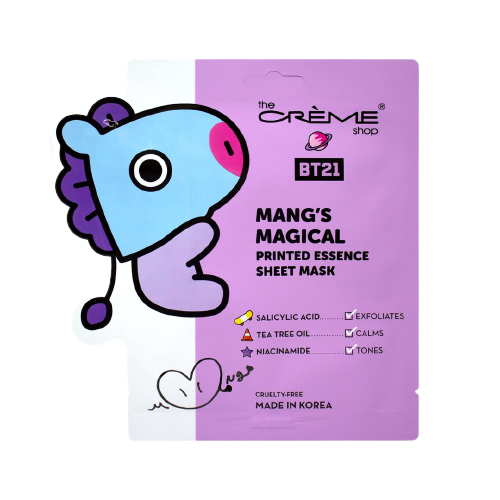 MANG’s MAGICAL Printed Essence Sheet Mask - Infused with Salicylic Acid, Tea Tree, Niacinamide