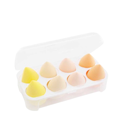 COSMETIC BEAUTY MAKE UP 8 PC TONE SPONGE SET WITH CLEAR BOX YELLOW