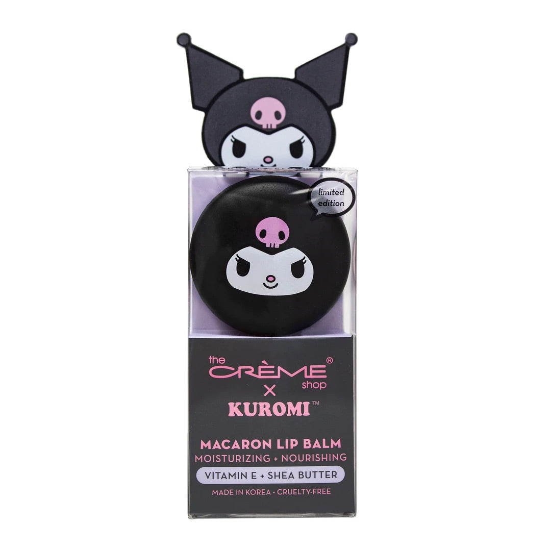 The Crème Shop x Kuromi Macaron Lip Balm - Raspberry Cream Puff