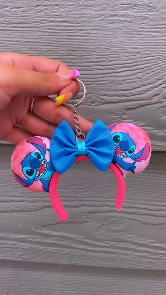 Stitch Pink Minnie Keychain