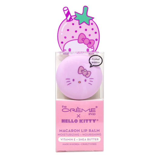 The Crème Shop x Hello Kitty Macaron Lip Balm - Strawberry Rose Latte