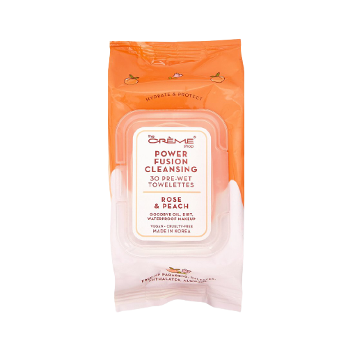 Power Fusion Cleansing 30 Pre-Wet Towelettes - Rose & Peach